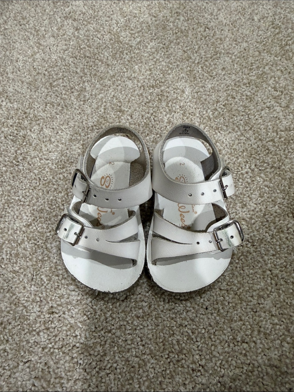 White Kids Buckle Sandals with Adjustable Straps